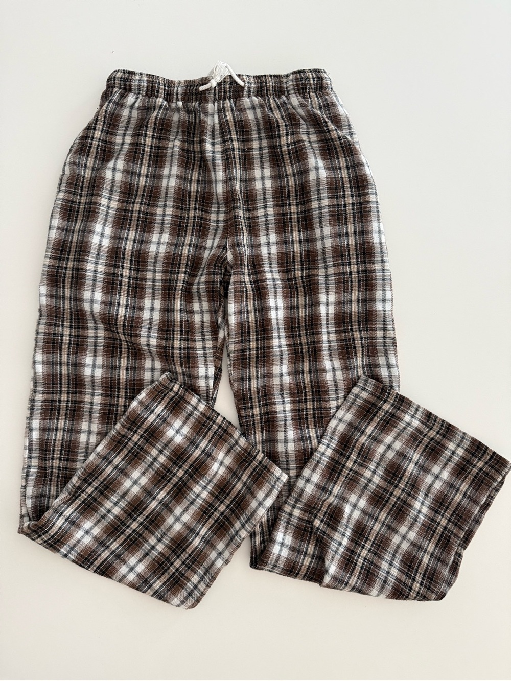 Brandy Melville Flannel Lounger Pants OS Plaid Drawstring Elastic Waist